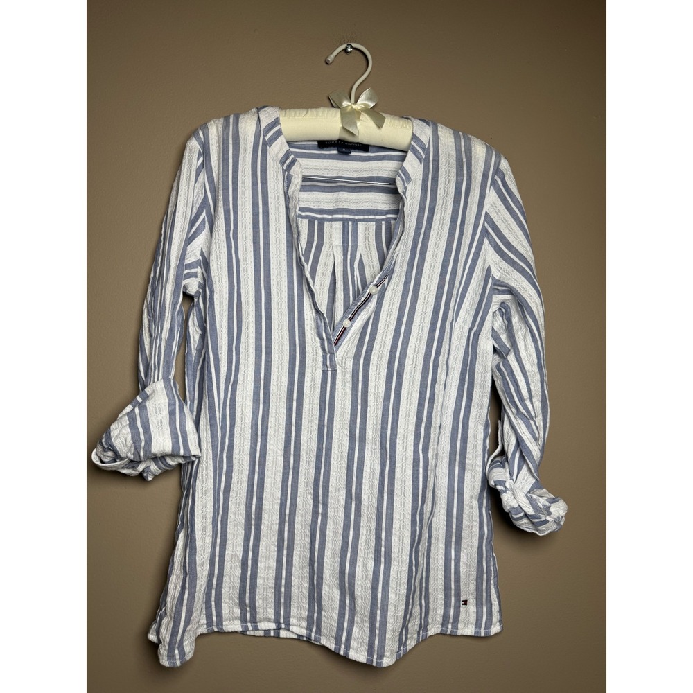 Women's Blue and White striped Tunic Top from Tommy Hilfiger Size M